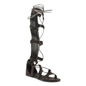 Mila Paoli Black Leather Gladiator Sandal